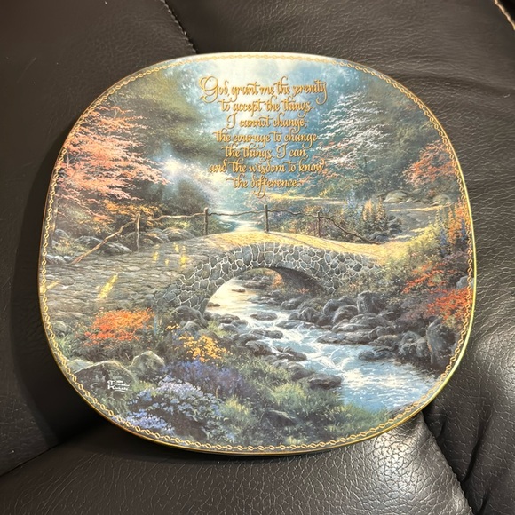 Vintage 1997 Thomas Kincade Serenity Prayer Collectible Ceramic Plate - Picture 1 of 9